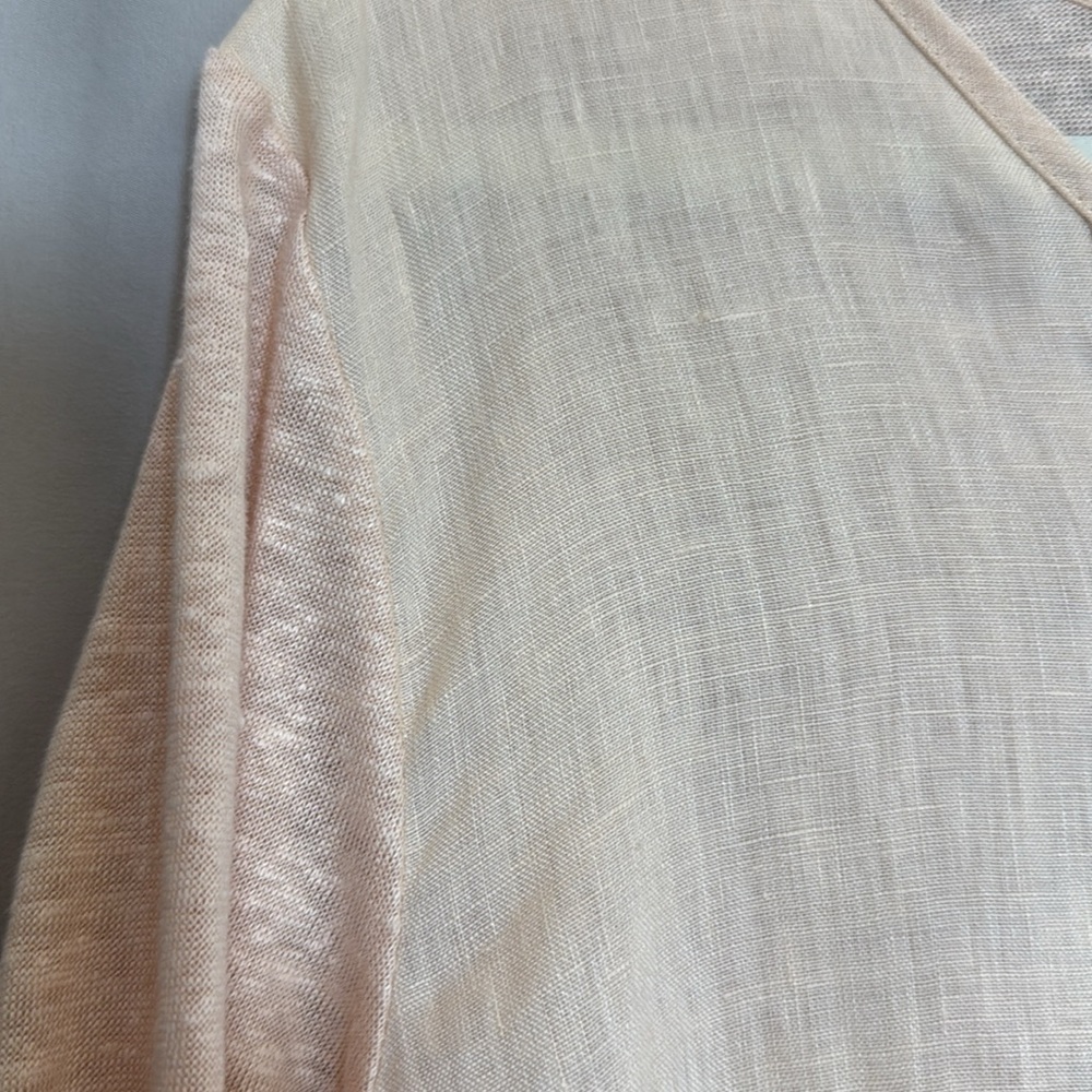 J.Jill Linen Mixed Media Pintuck Tunic top in Peach Blush, Size Large, NWT - Picture 5 of 8